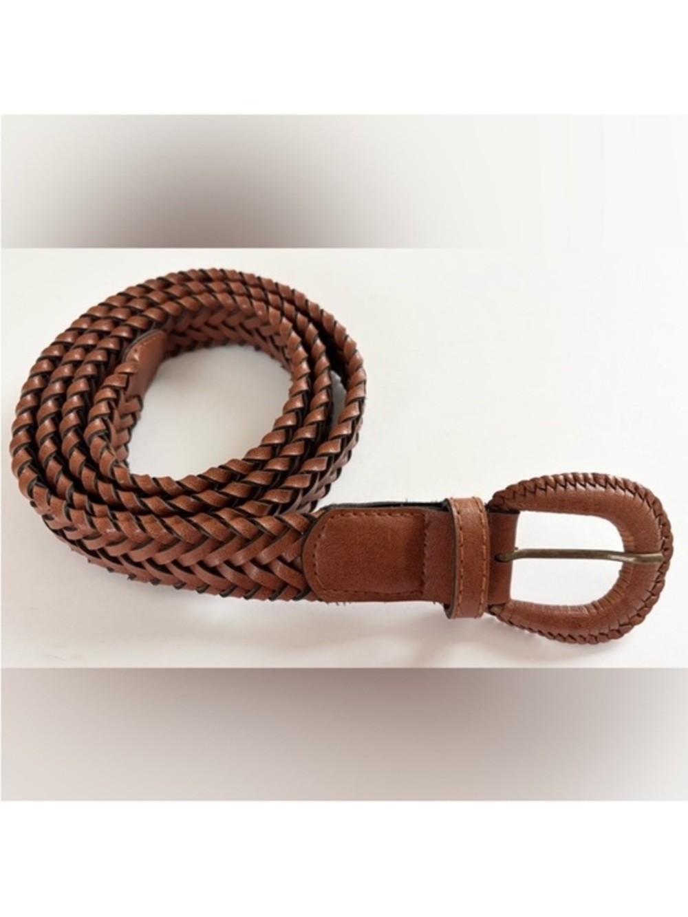 Size‎ 4-8 Braided Brown Vegan Leather Belt